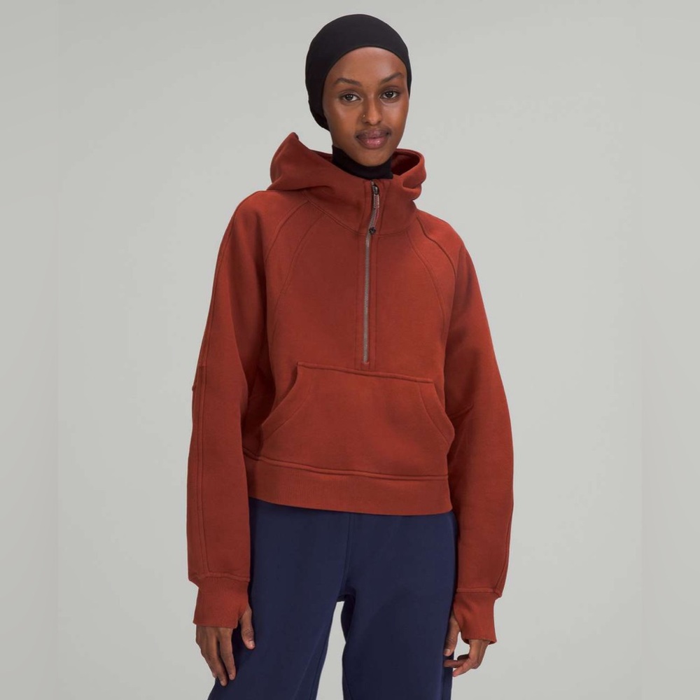 Sold ❌Lululemon Scuba Oversized Half-Zip Hoodie date brown size XS/S with tag